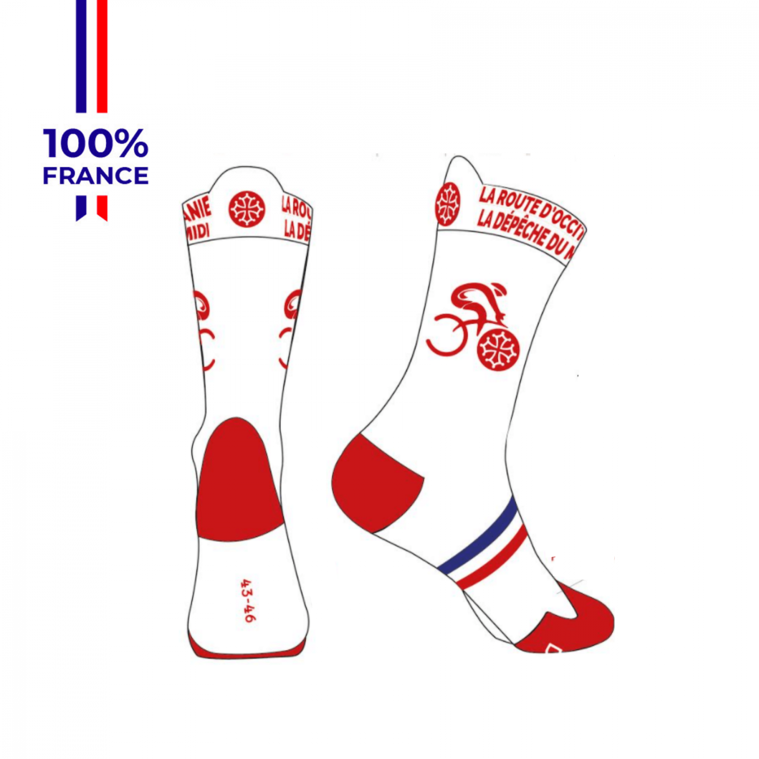 Chaussettes La Route d'Occitanie La dépêche du Midi "La Cauceta"