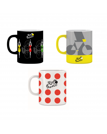 Set De 3 Mugs Tour de France Vélo Maillots Pois
