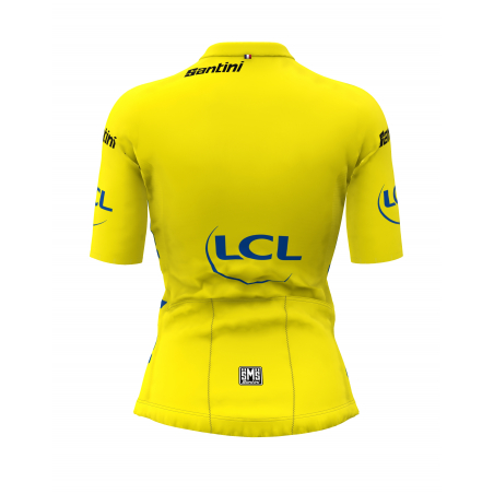 Maillot Cyclisme de la leader du classement général Tour de France Jaune Femme avec Zwift
