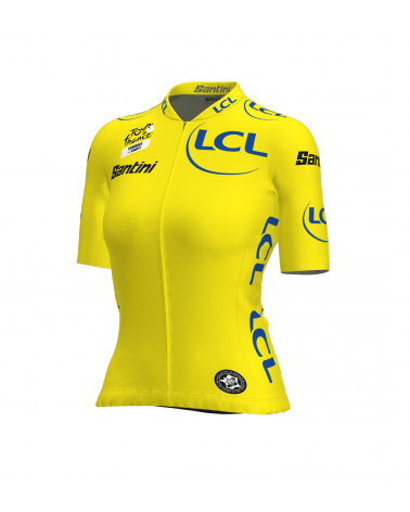 Maillot Cyclisme de la leader du classement général Tour de France Jaune Femme avec Zwift