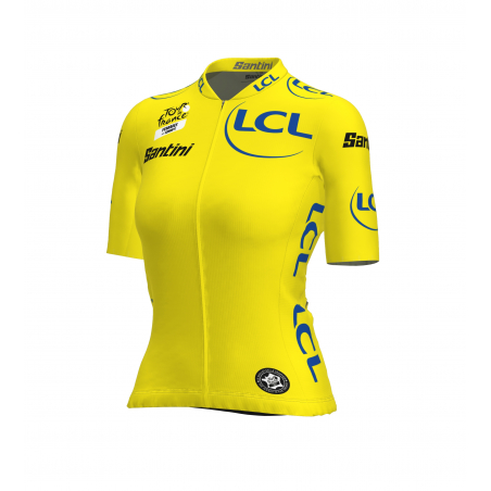 Maillot Cyclisme de la leader du classement général Tour de France Jaune Femme avec Zwift