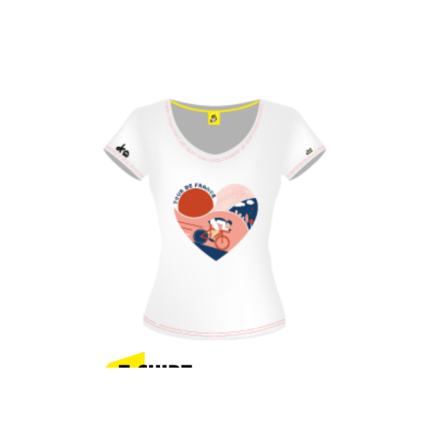 T-shirt Tour de France Graphique Coeur Femme