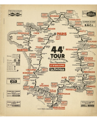Tour de France 1957 - Livre de route officiel / Official roadbook