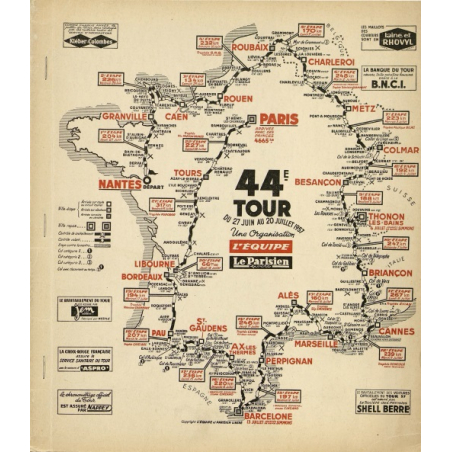 Tour de France 1957 - Livre de route officiel / Official roadbook