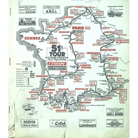 Tour de France 1964 - Livre de route officiel / Official roadbook