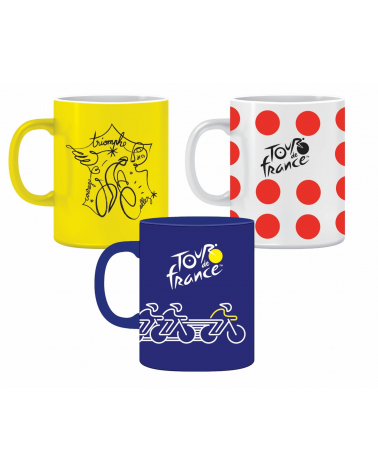 Set De 3 Mugs Tour de France Vélo Pois Affiche
